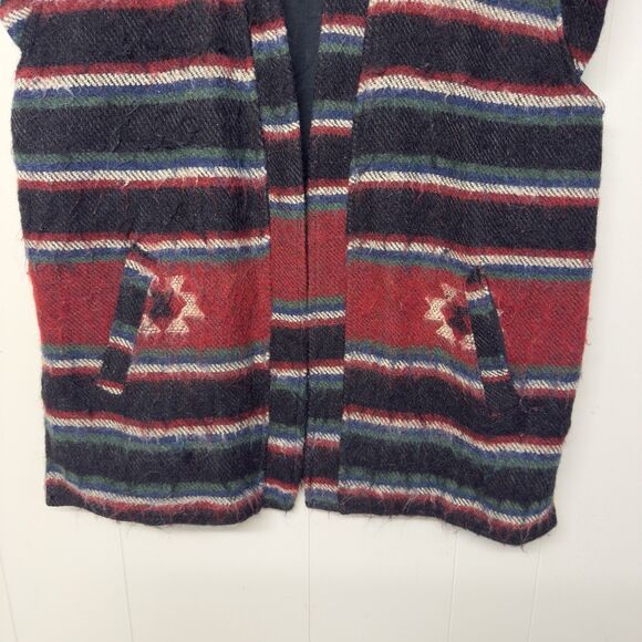 Nepal Tibet Handmade Wool Vest Lined Traditional Design Pocket Unisex Large - Picture 3 of 10